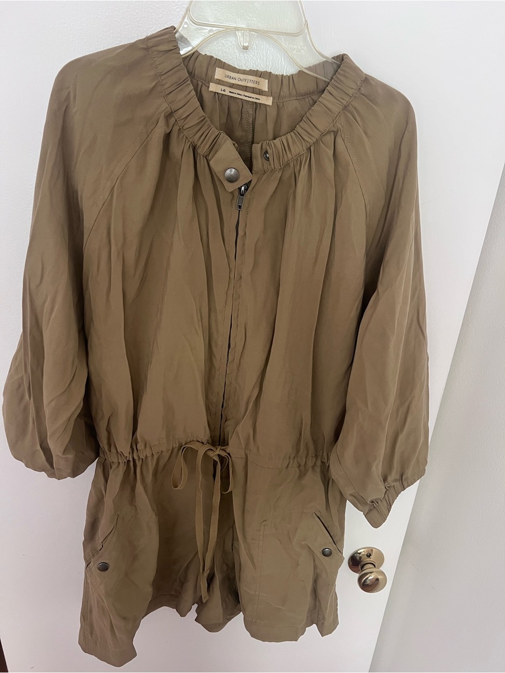Urban Outfitters Olive Utility Drawstring Anorak